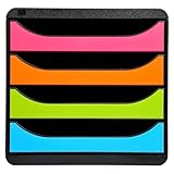 Tiroirs ouverts permettant l'introduction directe de documents sans les ouvrir. Taille des tiroirs 4X55mm. Tiroirs coulissants et silencieux équipés d'une butée d'arrêt de sécurité