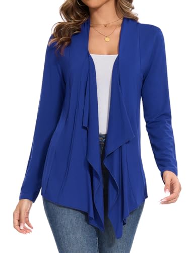 Image of Women's Casual Flowy Draped Open Front Cardigans Soft Cover Up Shrug