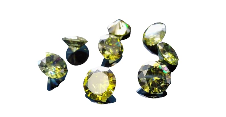 Oxyde de zirconium rond vert olive AAA éclat diamant pour joaillerie