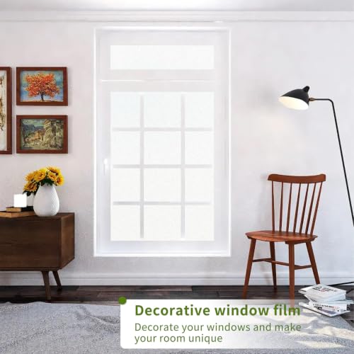 Image of WPCTEV Frosted Glass Window Privacy Film, Static Cling, Pure 35.4In x 20Ft