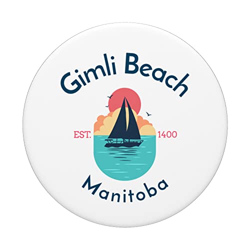 Gimli Beach Manitoba PopSockets Swappable PopGrip, Black - Image 3