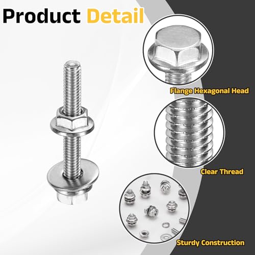 Tornillos M4 x 30 mm de acero inoxidable con tuercas y arandelas planas de bloqueo 3