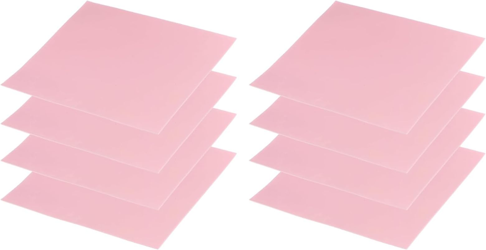 PATIKIL Thermal Pads 100x100x0.5mm, 8 Pack Silicone Cooling Thermal Pad for CPU GPU IC PCIe M.2 2280 SSD NVMe Heatsink, Pink