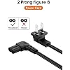 CableCreation 3 Feet 18 AWG Angled 2-Slot Non-Polarized Angle Power Cord (IEC320 C7 to Nema 1-15P), 0.915M / Black