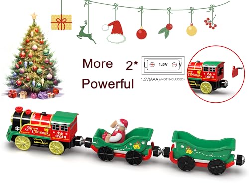 Image of Electric Train Set for Wooden Tracks, Battery Powered Trains Toy with Lights & Sounds for Toddlers, Motorized Train for Kids Compatible with Thomas & Friends, Brio, Chuggington