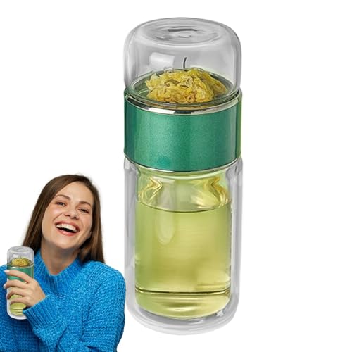 Genérico Botella de agua de, botella con infusor de té | Botella de agua de viaje antifugas - de té de separación de y, para flores a granel, viaje a casa