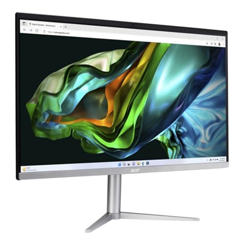Image of acer Aspire 23.8 inch All-in-One FHD IPS LED-Backlit Desktop Computer, AMD Ryzen 5 7520U 2.8GHz Processor, 8GB LPDDR5 RAM, 1TB SSD, AMD Radeon 610M, Keyboard & Mouse, Windows 11 Home