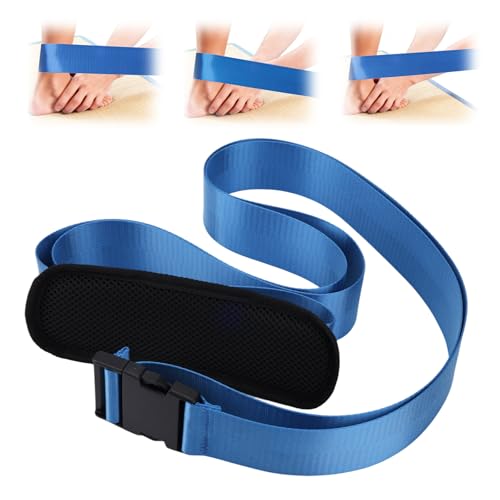 Mobilization Belt Adjustable Physical Mobilization Band Pt Strap with Thick Cushioning Pad for Yoga Leg Hip Exercise Seatbelt Transfer Stretching Mobility & Gym Techniques (Blue)