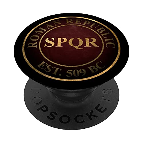 Roman Republic Founding of Rome SPQR Symbol PopSockets Swappable PopGrip, Black
