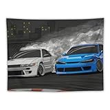 josnmre Drifting Silvia S13 and S15 JDM Car Tapestry Wall Hanging Funny Wall Tapestry for Bedroom Living Room Office Classroom Dorm Ceiling Home Wall Decor Art Tapestries 30
