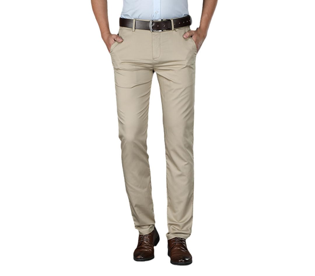 Vogrtcc Pantaloni Casual da Uomo di Media Lunghezza Pantaloni da Lavoro Dritti Pantaloni Estivi da Uomo di Grandi Dimensioni