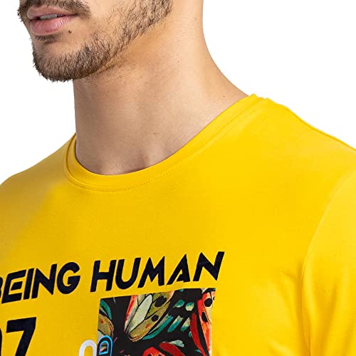 Image of Being Human Cactus Green Regular Fit Round Neck Men's T-Shirt Clothing