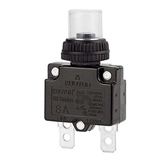 Circuit Breaker,DIYhz Thermal Overload Circuit Breaker 88 Series 8A 32V DC 125/250VAC 50/60Hz