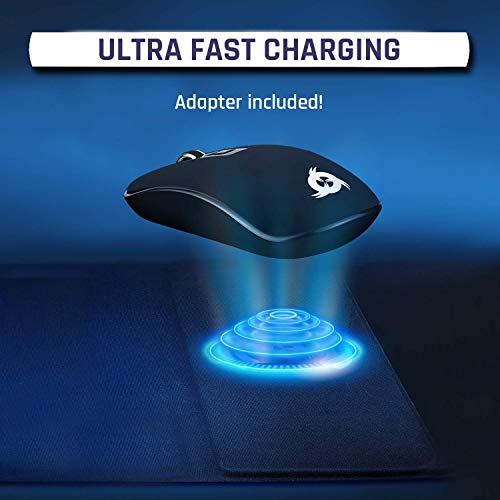 KLIM™ Makepad - Tappetino Mouse con Ricarica Wireless + Certificato Qi + Compatibile con iPhone Samsung Huawei LG e Altri + 5 Anni di Garanzia + Tappetino scrivania per Ufficio + Nuovo 2020
