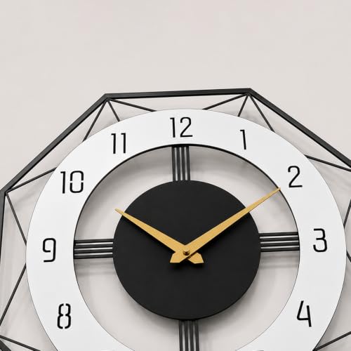 Image of Auromin Premium Metal Wall Clock for Living Room Stylish | Big Size Modern Decorative Wall Watch for Home, Hall, Bedroom & Office, Luxury Premium Wall Clock for Interior Decor