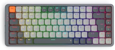 TECLADO MECANICO GAMER REDRAGON AZURE RGB PRETO E CINZA SWITCH MA...