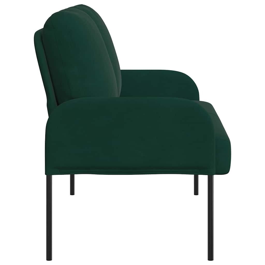 Sofa 110 cm ciemnozielona poliester z poduszką