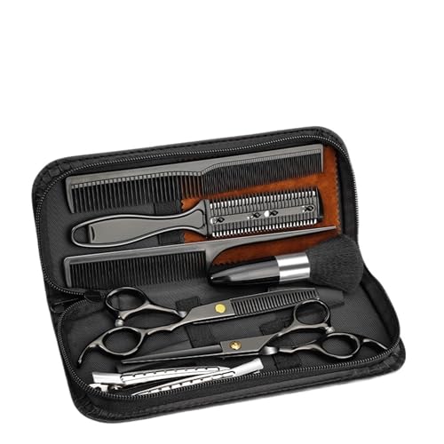 Ciseaux barbier ensemble 7 pouces noir acier domestique for cheveux
