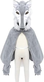 Great Pretenders - Woodland Wolf Cape, Size US 4-6 Headwear, Masks & Party Accessories, Multicolor, Unique (57565)