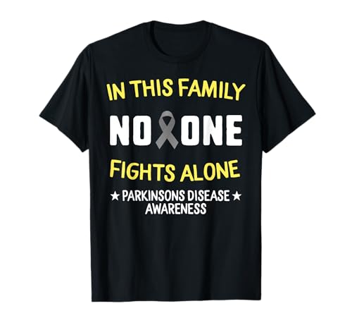 Mes de Concientización de Parkinsons No Fight Alone Gray Ribbon Day Camiseta