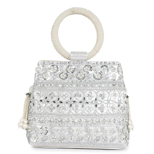 Image of Nevis Stylish Embroidery Unique Design Traditional Wedding Party Handheld Potli Bag For Women