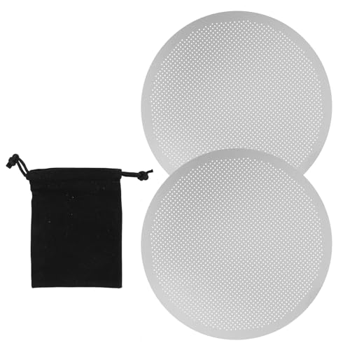 2 Pieces Metal Coffee Filters Compatible with AeroPress and Ultra-fine Makers Ultra-Fine Mesh Metal Disc Filters Enhanced Coffee Flavor Eco-Friendly Alternative to Paper Filters for Home and Cafe