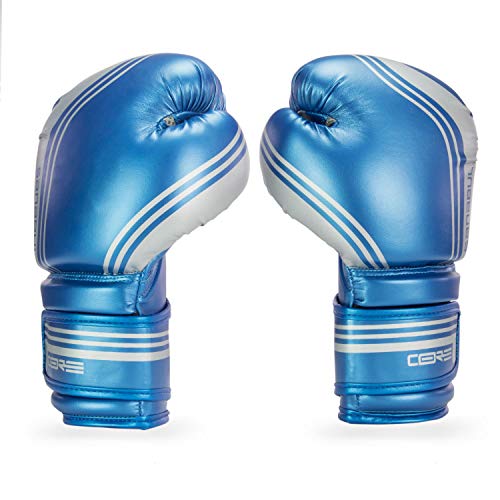 Sanabul Core Boxing Gloves (Blue/Silver, 10 Oz) #TOP3
