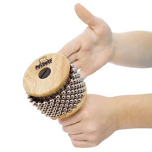 Nino Percussion Cabasa Instrument Medium - Mittelgroßes Musikinstrument für Kinder ab 4 Jahren - Birkenholz, Natur (NINO702)