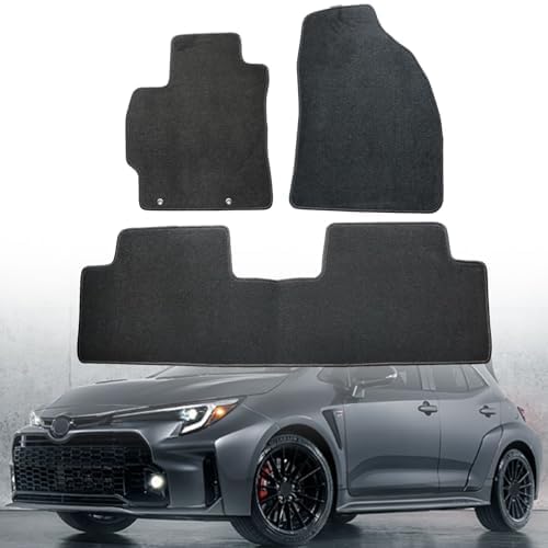 Mythoria Car Floor Mats Full Set Fit for Toyota Corolla 2009 2010 2011 2012 2013 | Black, Velour Carpet | Waterproof, with Anti-Slip Backing