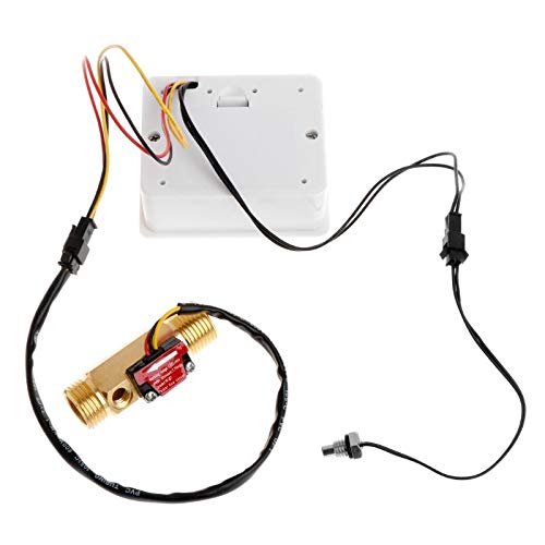 Medidor de flujo digital Caudalímetro de agua Registro de tiempo de temperatura con sensor de flujo G1/2