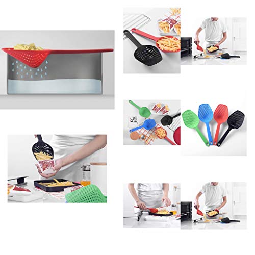Serenable 1 Pçs de Nylon Antiaderente de Batatas Fritas Skimmer Malha Coador Fio Colher Filtro Skimm