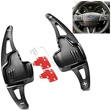 SANRILY for Steering Wheel Paddle Shifter Extension for 2015-up Ford Focus Kuga, 2019 Ecosport, 2020 Escape Accessories, Metal Alloy Shift Paddle Blade Replacement Kit Paddle-Shift Covers Black