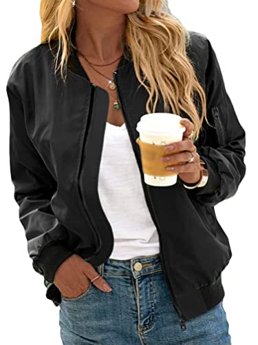 Minetom Damen Bomberjacke Ladies Light Bomber Jacket Leichte Fliegerjacke...