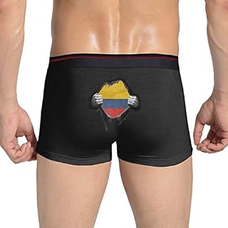 Columbia Flag Proud Printed Mens Casual Boxer Briefs Stretchable Underwear Black