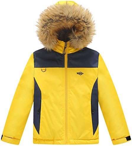 Wantdo Boy's Water Resistant Ski Jacket Windproof Snow Coat Warm Fleece Rain Jacket Outdoor Winter Coats