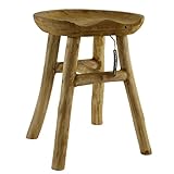 Finnas Teak-Holz-Hocker Sitzhocker Holzhocker Schemel Stuhl massiv mit Sitzmulde