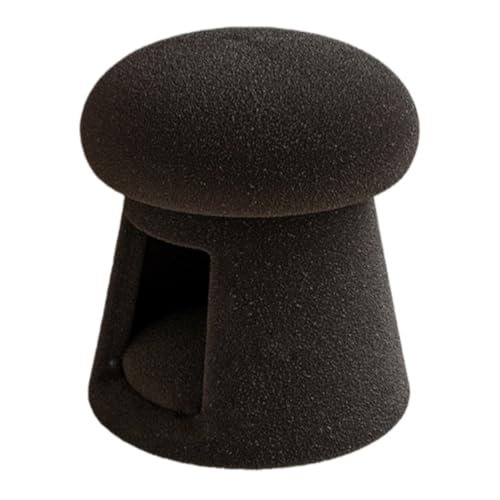 Vzck スツール なミニ椅子 ドレッサーチェア 足置き台 猫ハウス 両用 猫用ベッド付き玄関ベンチ おしゃれ 背もたれなし 組み立て不要 厚み 冬寒さ対策 ペット用品 多機能 猫犬小動物用 (スタイル2,ブラック)