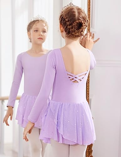 Image of Arshiner Kids Girls Classic Long Sleeve Leotard Dance Ballet Dress