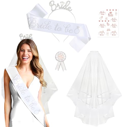 KARELLS Fascia e Velo da Sposa, Addio al Celibato e Nubilato Decorazione, Velo Sposa Addio al Nubilato Gadget, Nozze Fidanzamento