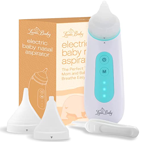 Image of Lunobaby Nasal Aspirator for Babies - Rechargeable Baby Nose Sucker Must-Haves for First Time Mom - Electric Nose Aspirator for Infants and Toddlers