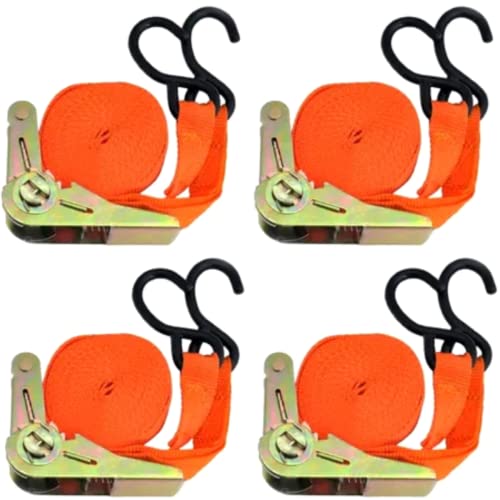 Kit 4 Jogo Fita Cinta Catraca Amarração Carga 4,5mx25mm Moto Carro Caminhão Mudança