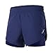 Lixada 2-in-1-Laufhose für Damen Schnell trocknend Atmungsaktiv Aktiv-Training Jogging-Radsport-Shorts mit längerem Innenschuh (Women Dunkelblau, L)