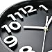 Plumeet 13'' Wall Clock, Large Battery Operated Wall Clocks Silent Non-Ticking Quartz, Modern Style Suitable for Bedroom Living Room Office Decor - 3D Numbers Display Easy to Read, Black