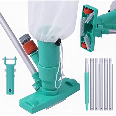 urchindj Underwater Jet Vacuum Cleaner (2022 Upgrade), Portable Pool Vacuum Jet Underwater Cleaner W/Brush & 56.7" Pole, Handheld Jet Pool Vacuum for Above Ground Pool, Attach to Garden Hose Cover