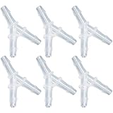 Xiaoyztan 6 Pcs Y-Type Aquarium Air Tubing Splitter Connectors Polypropylene Equal Barb Air Pump...