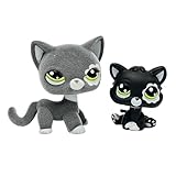 LPSCB 2pcs/Set Custom Pet Shop Toy Flocked Cat Collie Great Dane Cocker Spaniel Dachshund Dog with Baby Puppy Kitten OOAK (#2249 and 2249S)