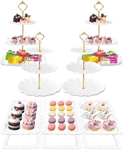 Coitak Plastic Cupcake Stands, 3 Tier Cupcake Stand, Dessert Tower Tray
