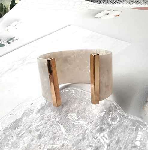 Firazio 1Pc Wide Cuff Bangle Bracelet For Women Acrylic Resin Tortoise Open Bangle Bracelet Statement Adjustable Colorful Bracelet Jewelry Gift #TOP4