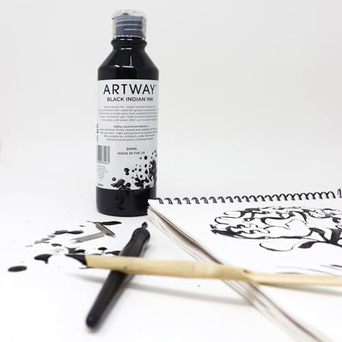 Artway Schwarze Tusche - 300ml - Ideal zum Zeichnen, Illustrieren und für Kalligraphie