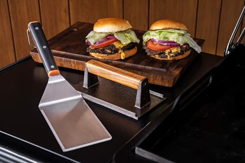 Traeger Grills Flat Top Burger Kit – XL Heavy-Duty Spatula & Cast Iron Burger Press for Smash Burgers, Perfect Sear & Griddle Cooking - image 2